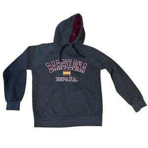NOS Barcelona Grey Men’s Medium Hoodie Espana Flag Soccer​​​​